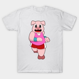 Pig at Running T-Shirt